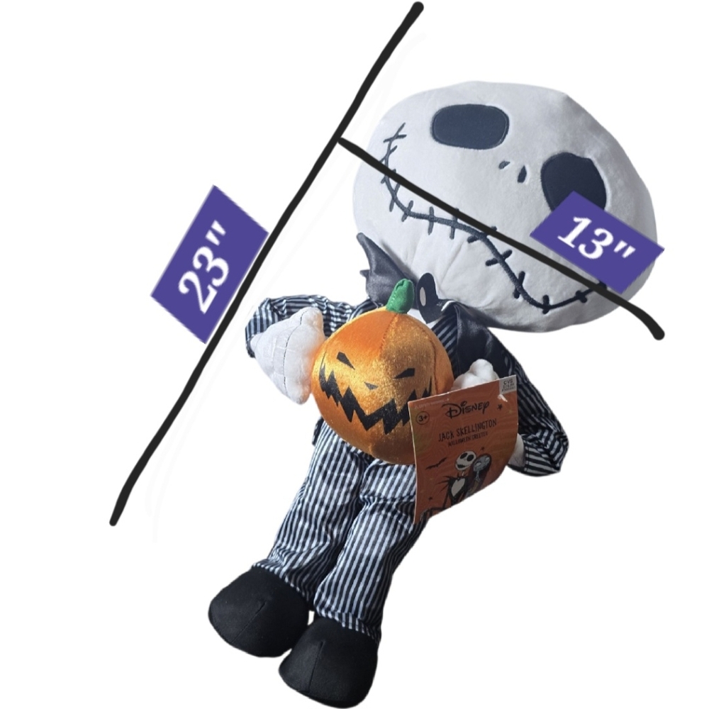 Disney Jack Skellington Greeter Plush Pumpkin The Nightmare Before Christmas NWT